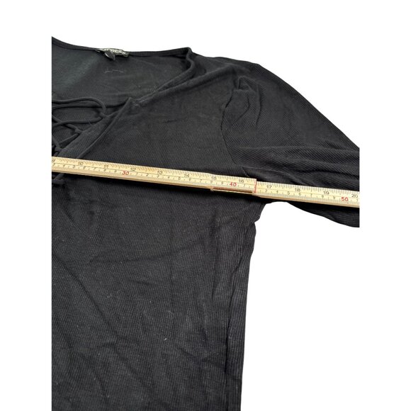 Express Black Lace-Up Tunic Top Size XL - Picture 9 of 10